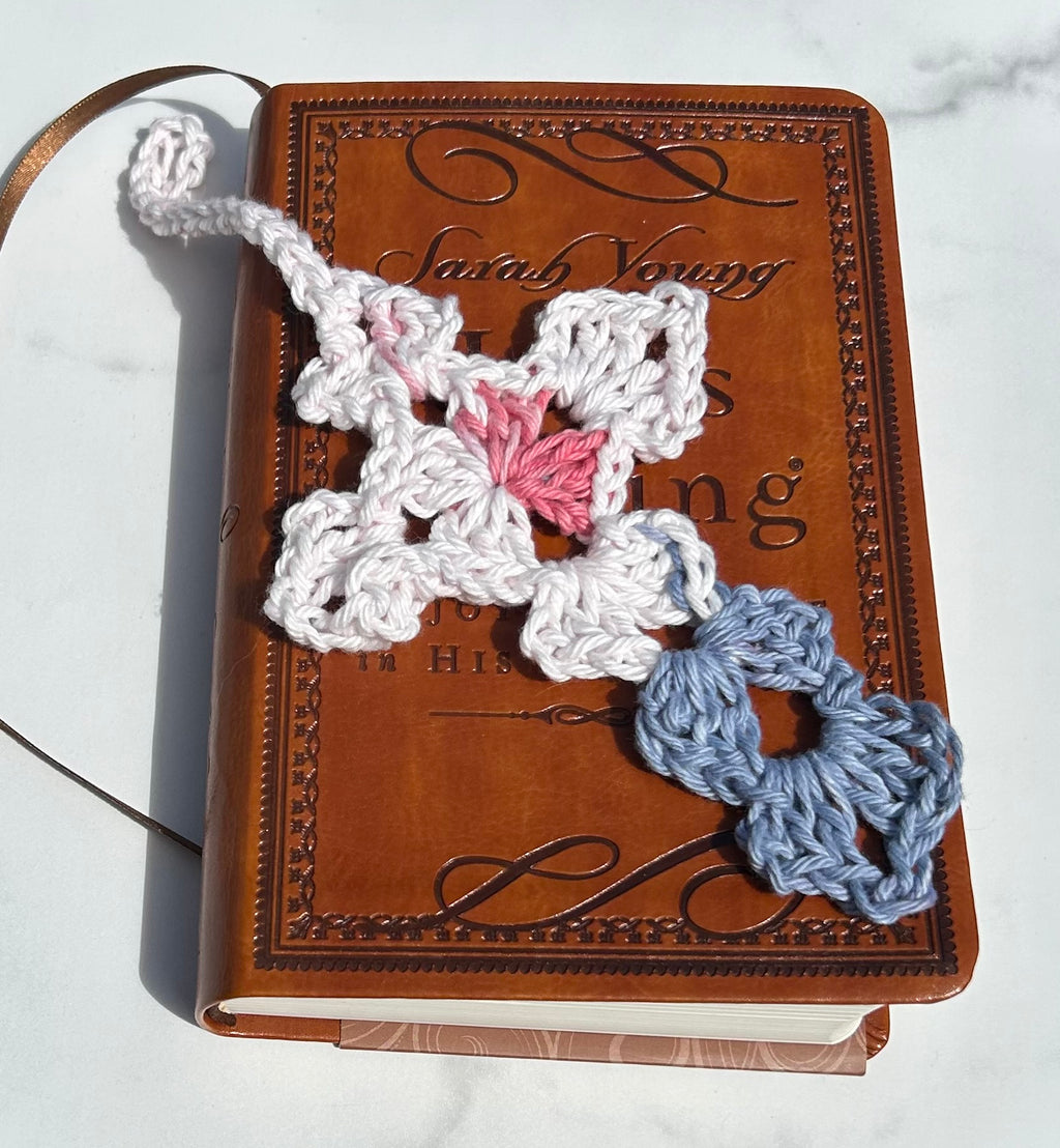 Crochet Cross Bookmark - Multicolor RWB