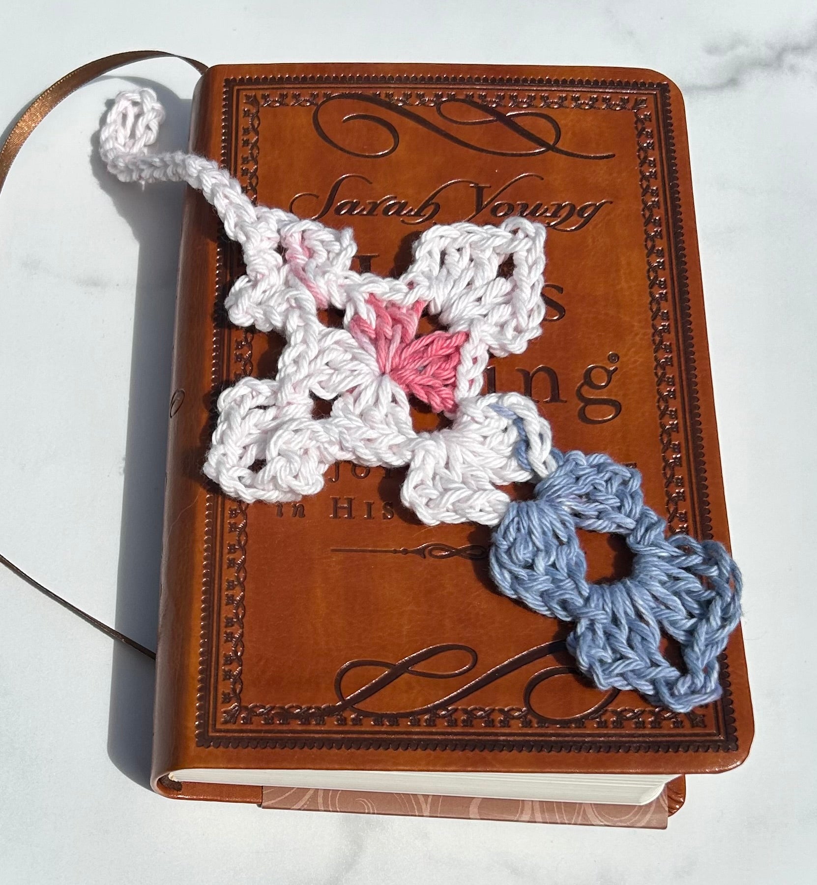 Crochet Cross Bookmark - Multicolor RWB
