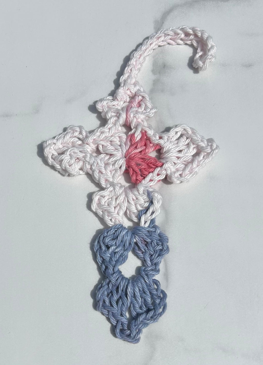 Crochet Cross Bookmark - Multicolor RWB