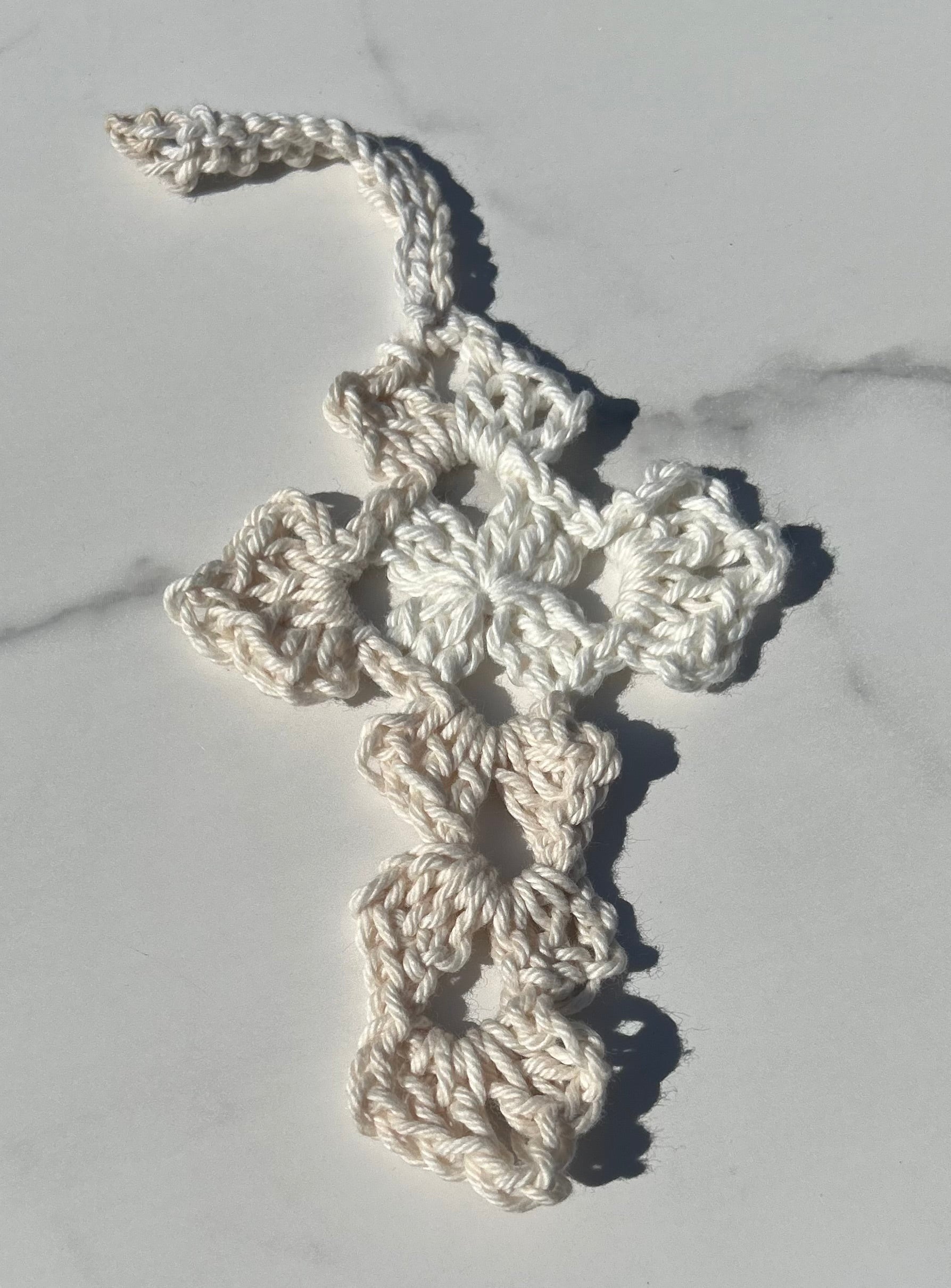Crochet Cross Bookmark - Cream Multicolor