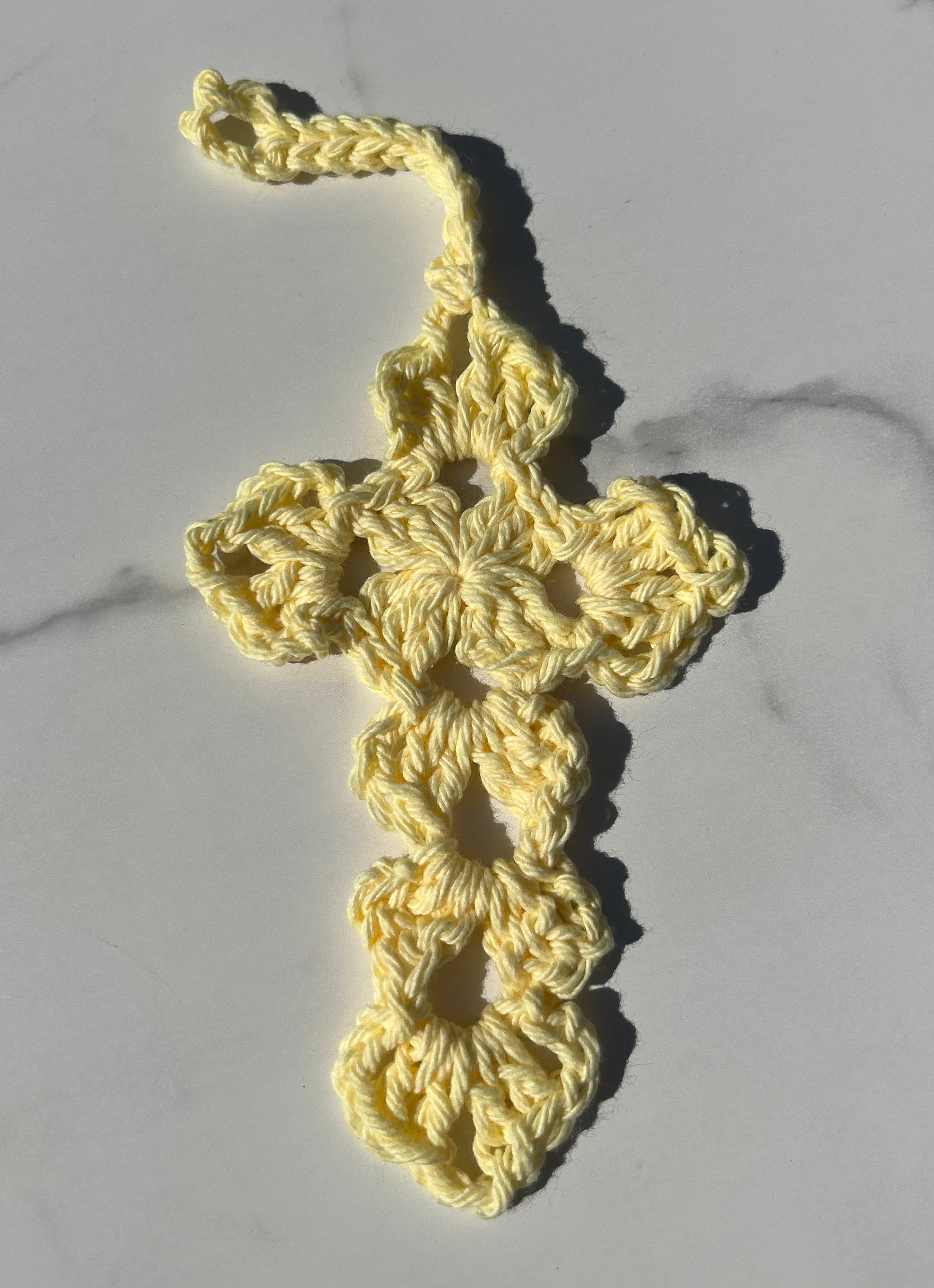 Crochet Cross Bookmark - Sunshine