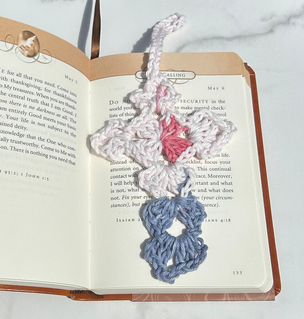 Crochet Cross Bookmark - Multicolor RWB