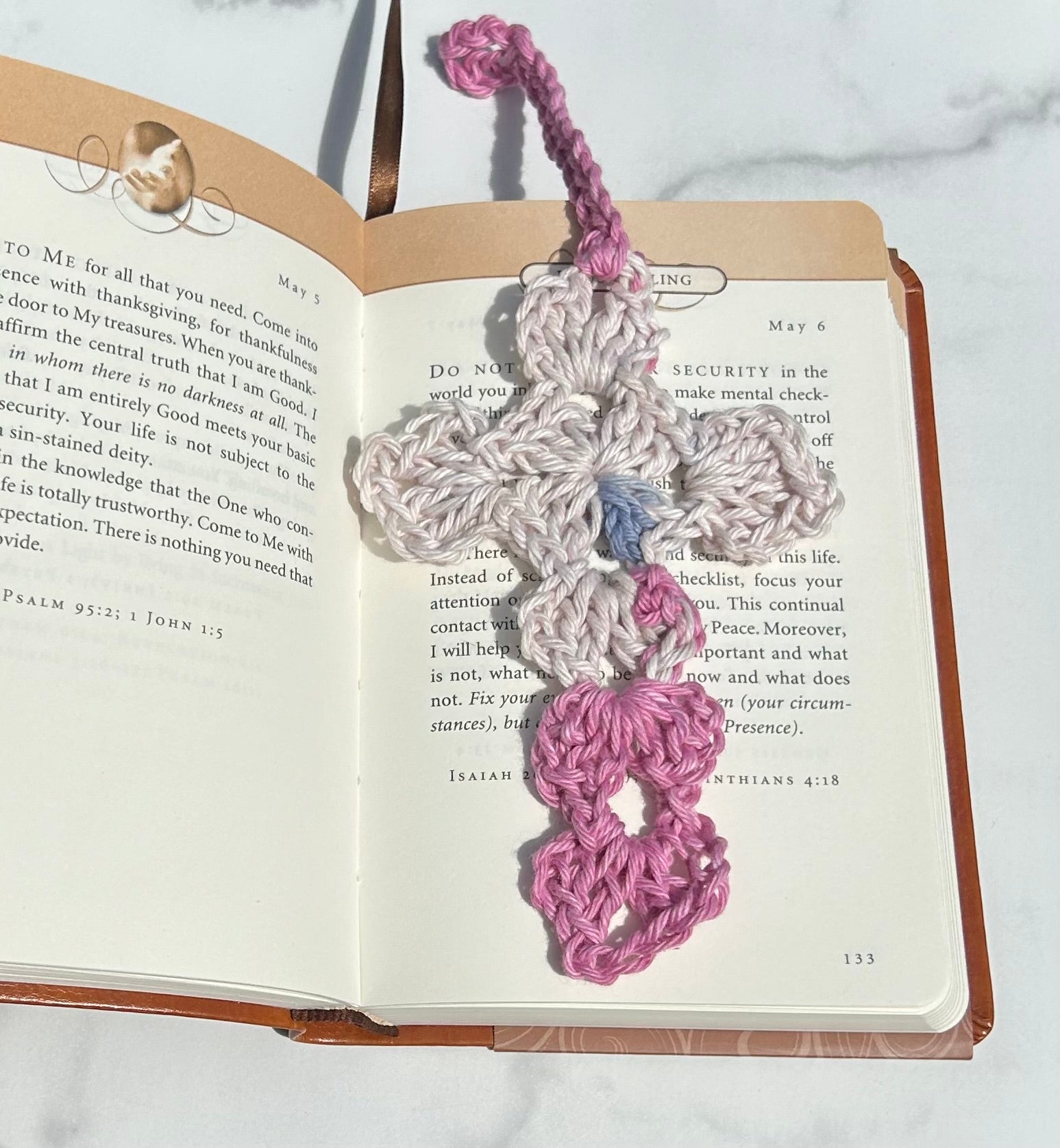 Crochet Cross Bookmark - Multicolor PWB